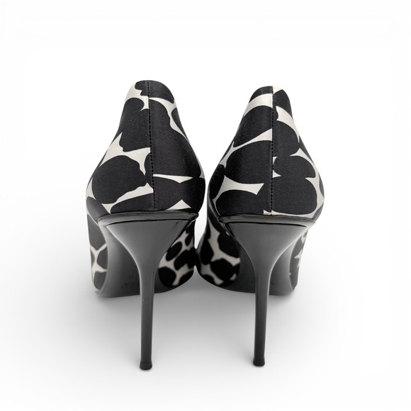 GUCCI Satin Crystal Horsebit Peep Toe Heels Sz 9 Black White LIKE NEW COA EU‎ 39 - Picture 10 of 11